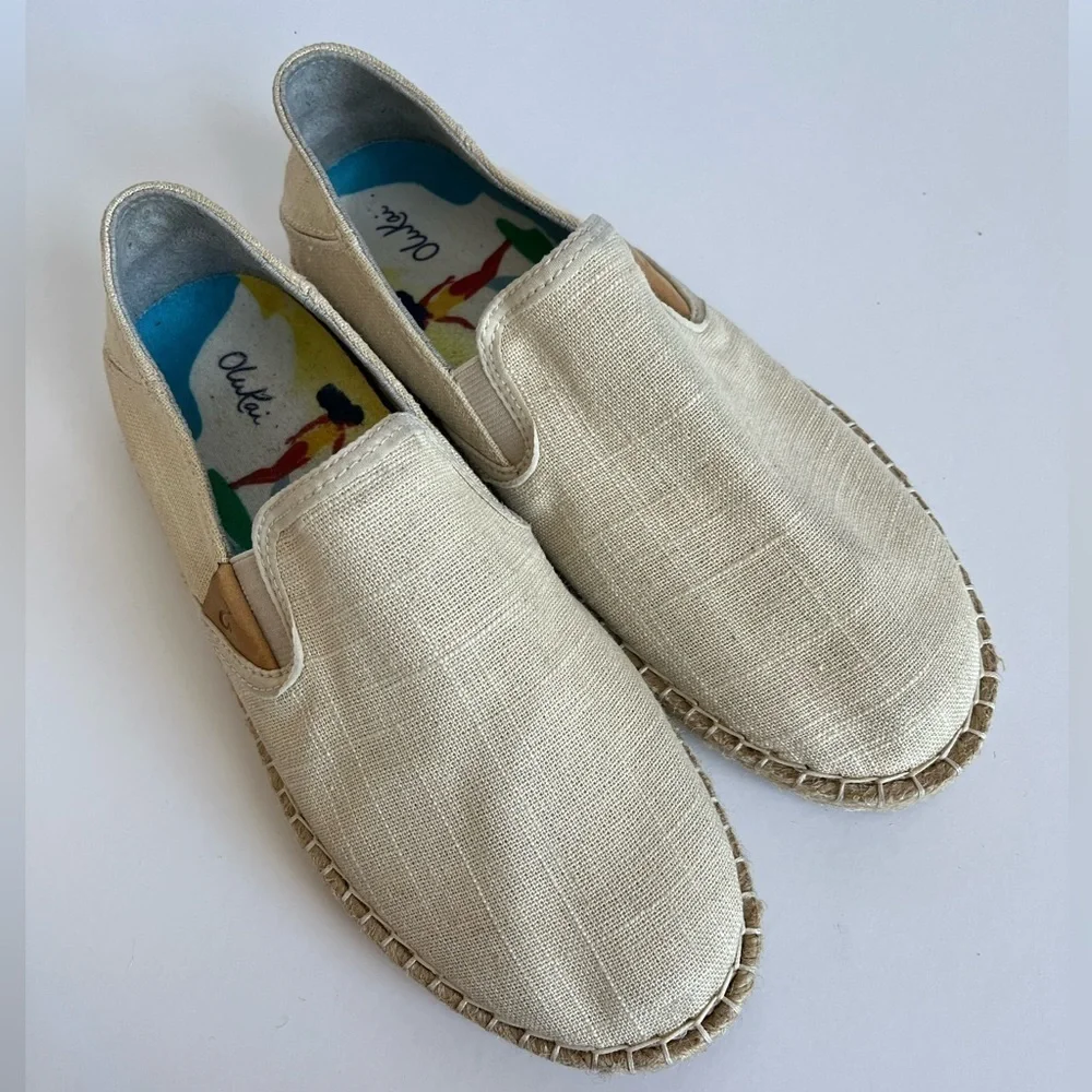 Olukai Kaula Pa'a Kapa Espadrilles Slip On Women's Size 6.5